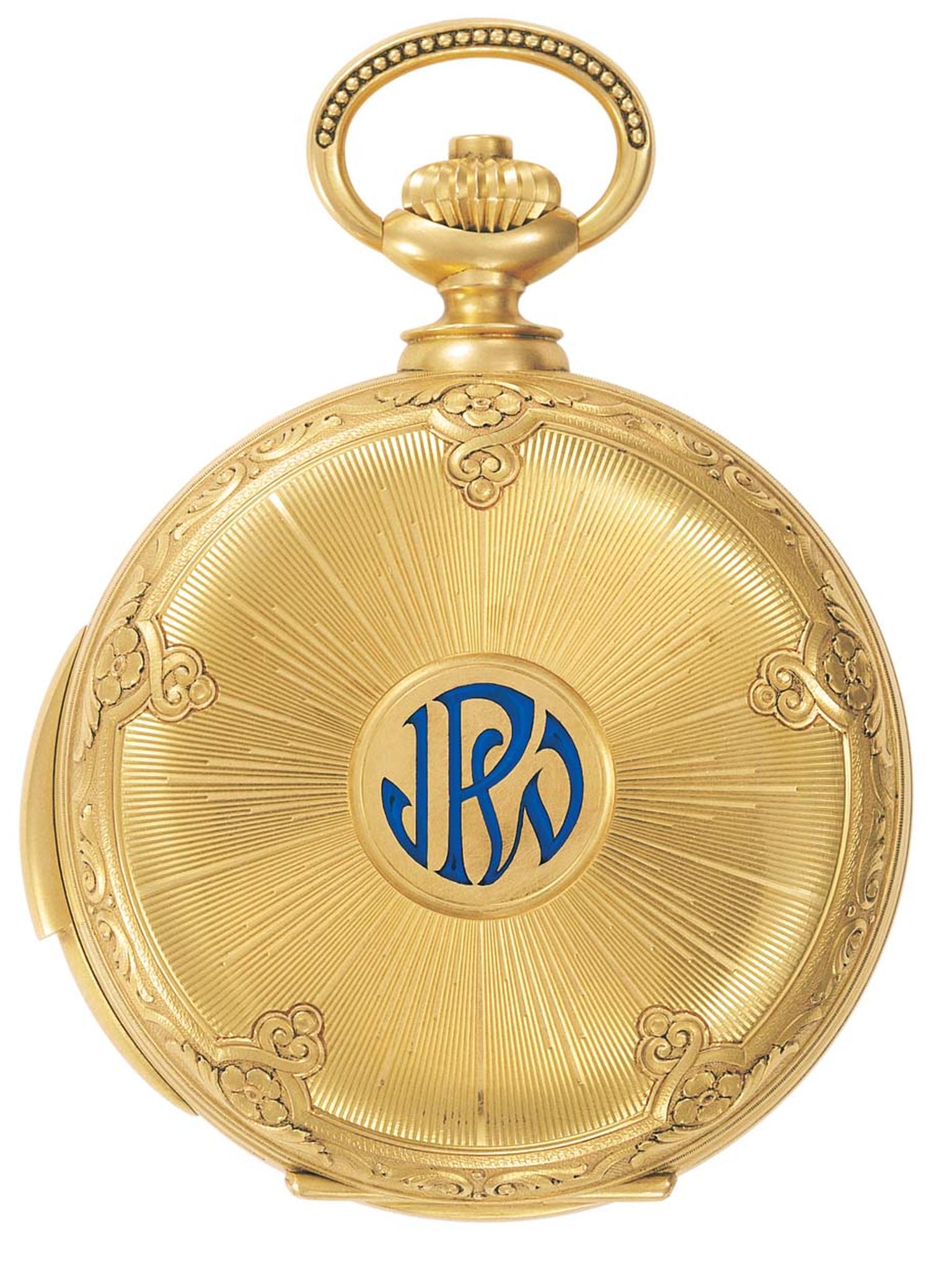 The reverse of James Ward Packard's astronomical pocket watch.