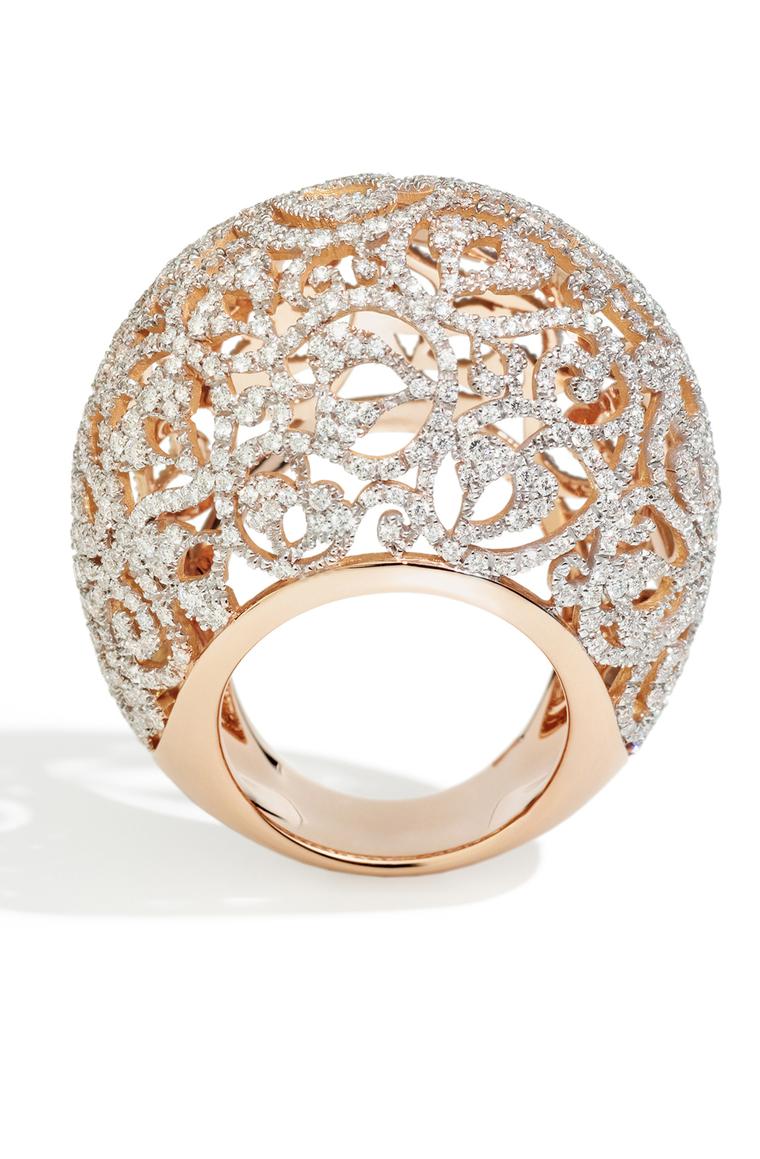 Pomellato embroiders a featherlight fantasy in rose gold with its new Arabesque jewels for 2014