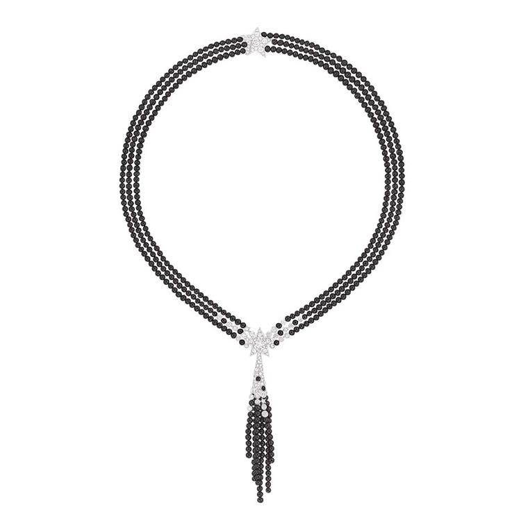 Chanel Nuit de Diamants necklace in white gold with diamonds and 150.50ct black spinel beads, from the new Comete collection, which has just arrived in store in time for Christmas.