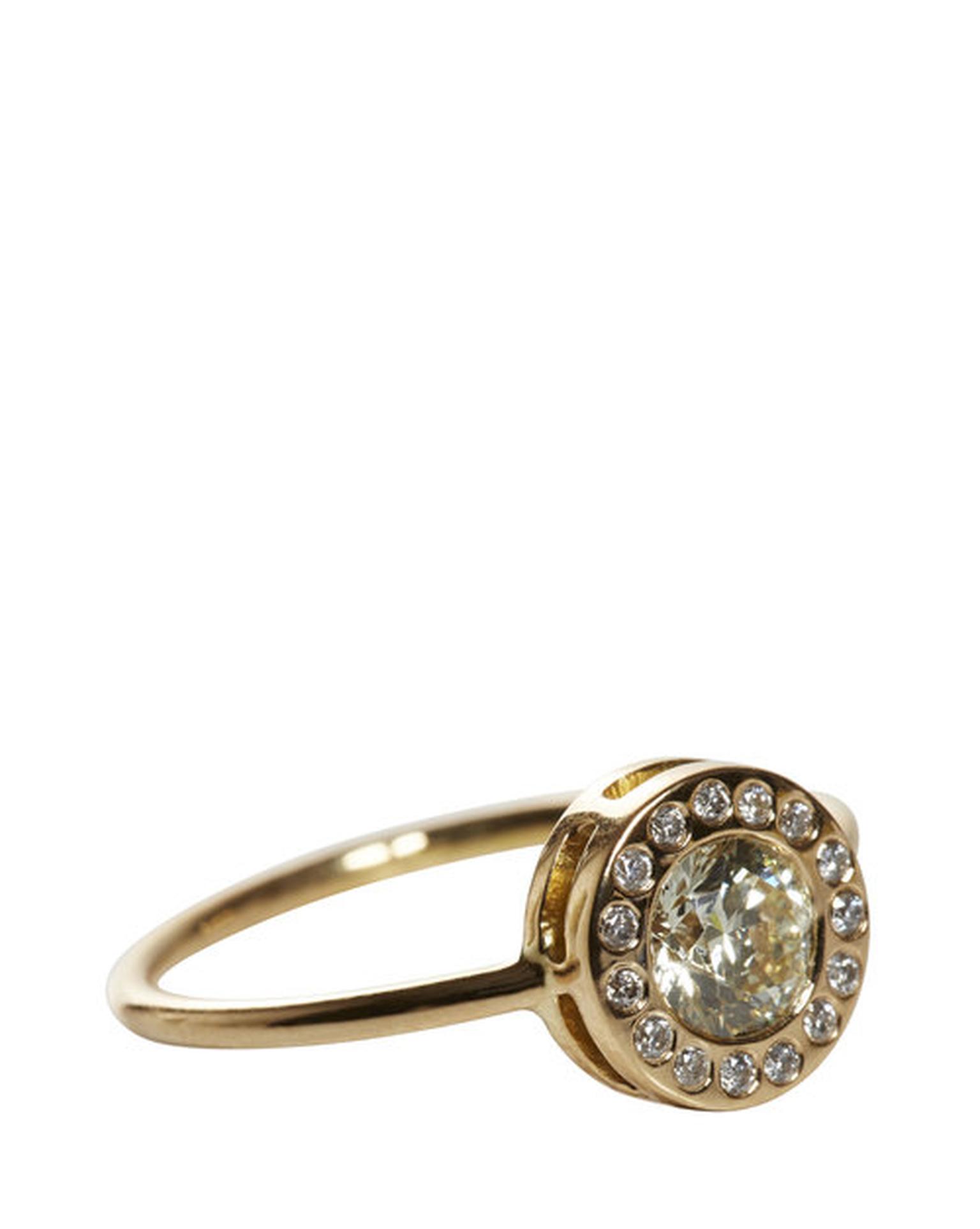 Jade Jagger diamond cluster vintage-style engagement ring.