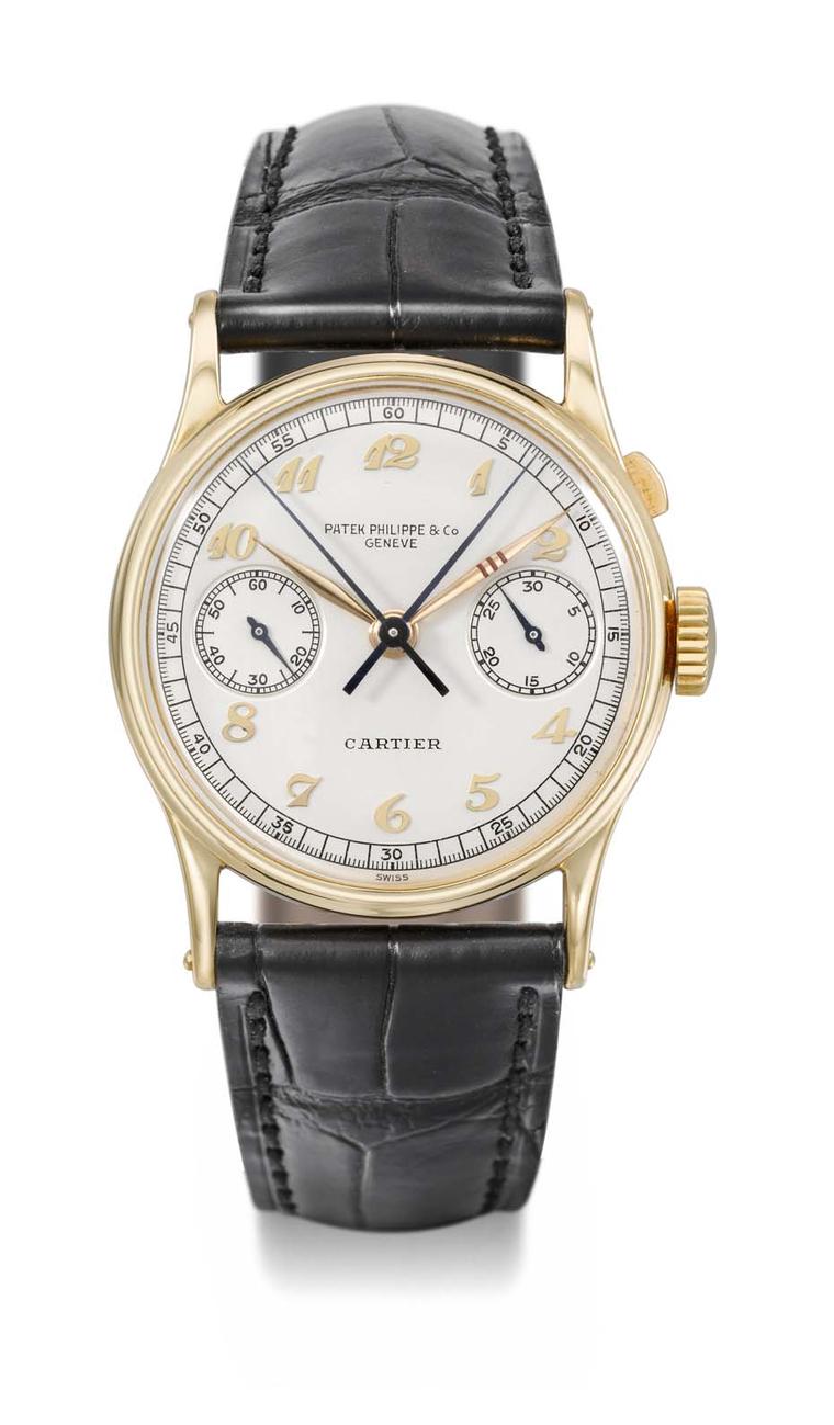Known as “The Boeing”, the Patek Philippe watch Reference 130 is a rare gold wristwatch with a single button split-seconds chronograph, sold by Cartier in 1939 to commercial aviation pioneer Mr. William E. Boeing of Seattle, Washington. Never before offer