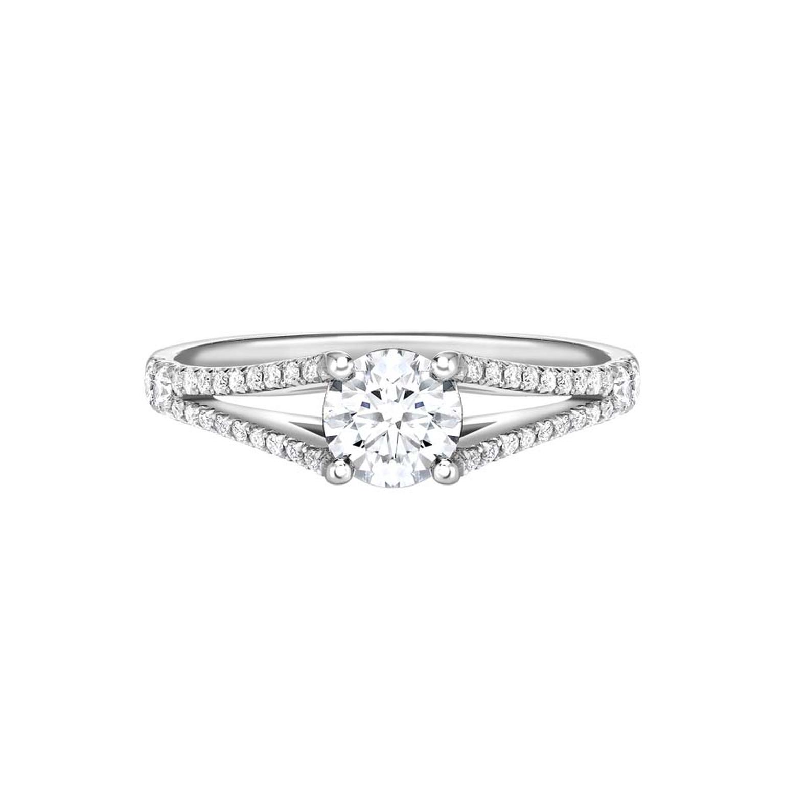 Ingle & Rhode Scherezade diamond engagement ring set with a 0.5ct round diamond in platinum (£4,395).