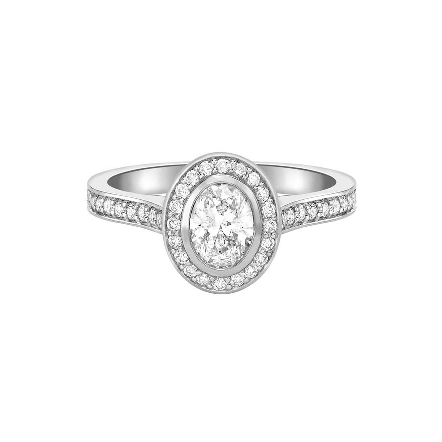Ingle & Rhode Pavane diamond engagement ring set with a 0.5ct oval-cut diamond in platinum (£3,995).