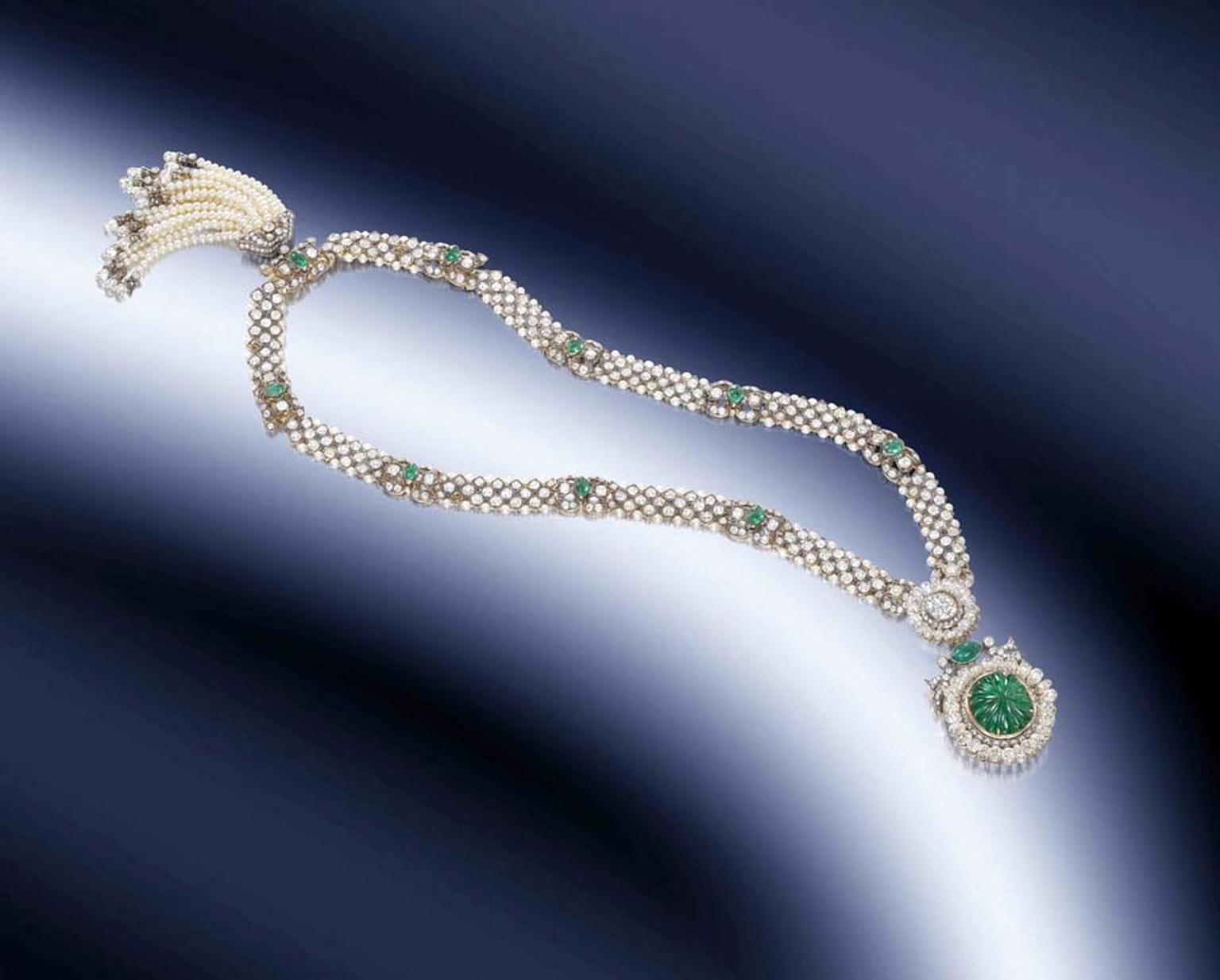 The one-of-a-kind necklace to be sold by Bonhams London this December was crafted in 1911 from the finest emeralds, pearls and diamonds and was likely to have been worn at the famous Delhi Durbar of the same year.