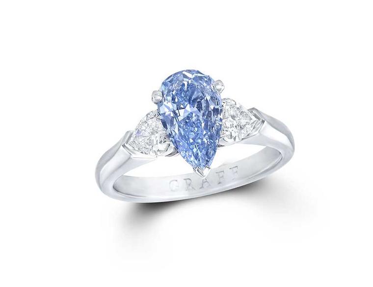 Blue Sapphire Floral Wide Band Ring w/ Diamonds 14K White Gold