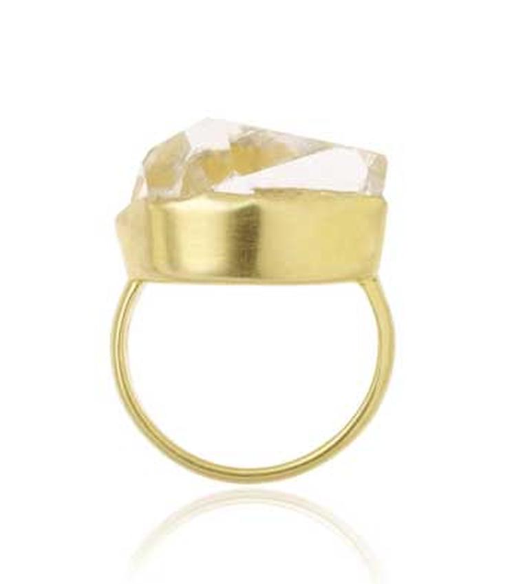 Pippa Small Herkimer diamond ring in yellow gold