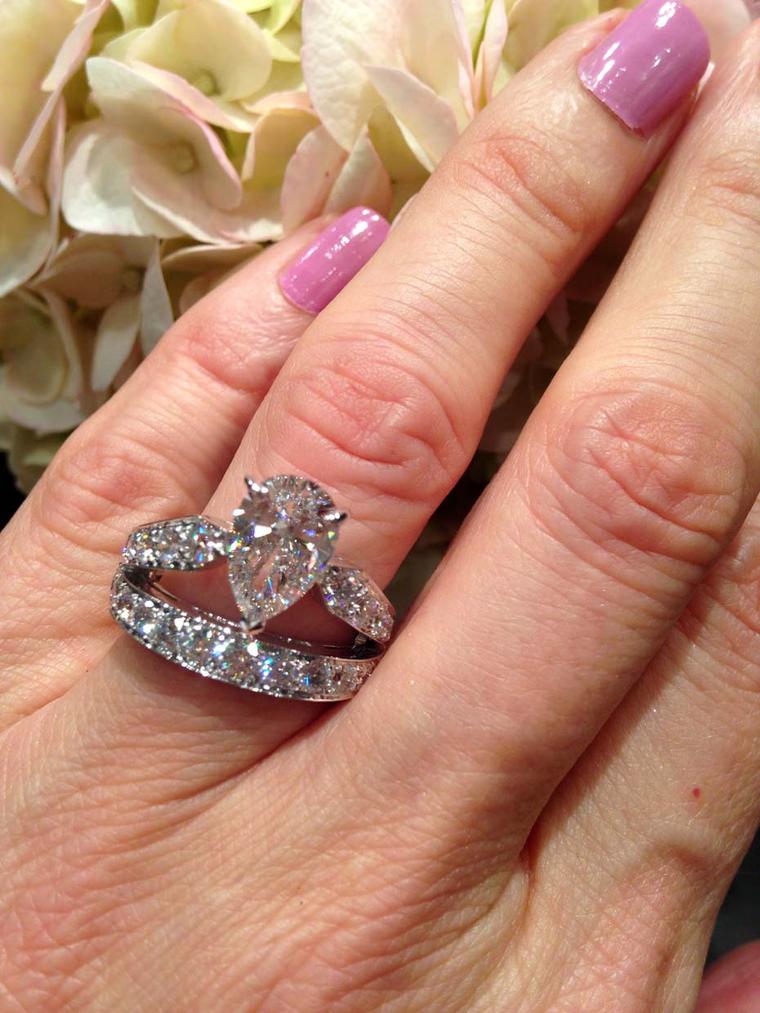 Chaumet Josephine diamond engagement ring with 2.00ct pear-cut diamond (£93,800).