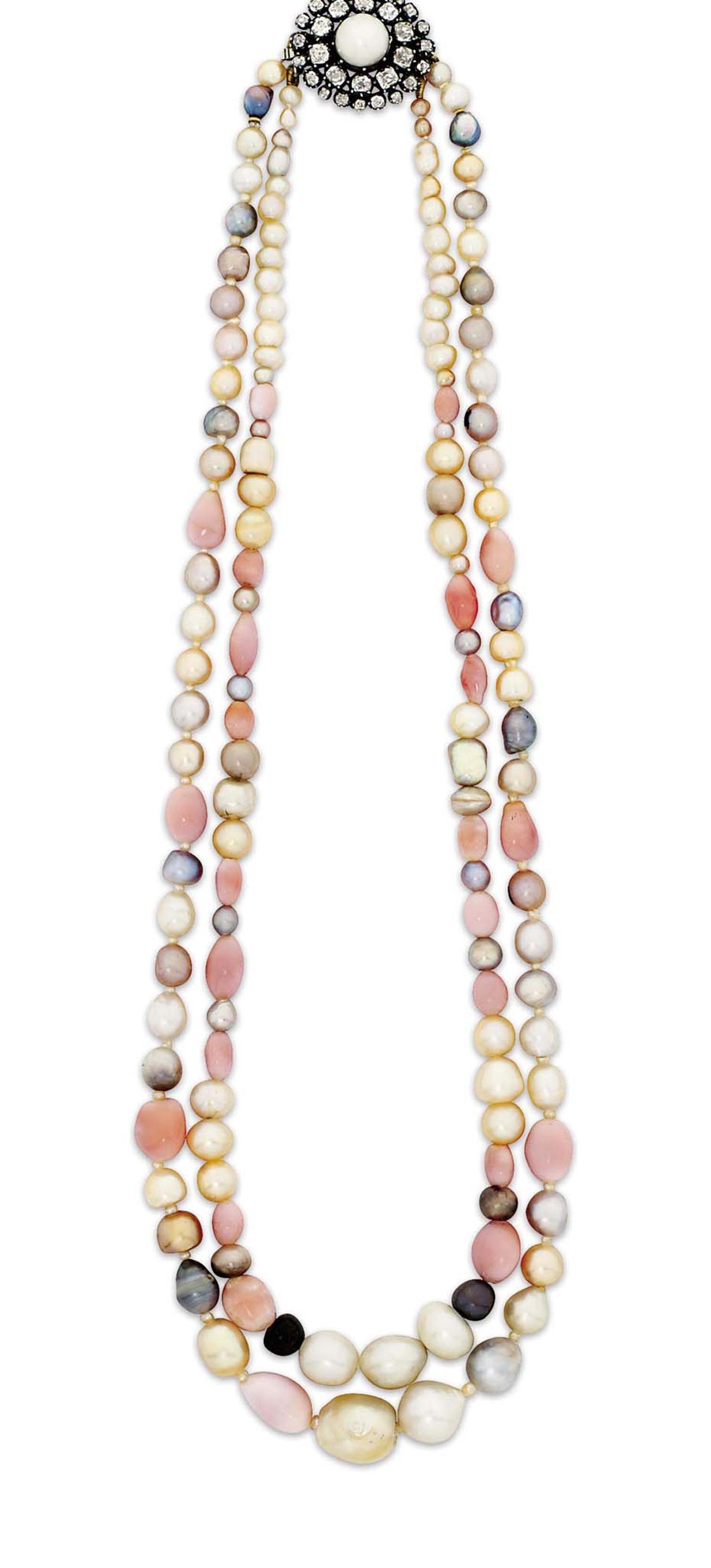 A late 19th century natural pearl and conch pearl necklace sold for £11,875 at Christie’s Important Jewels sale in London last autumn.