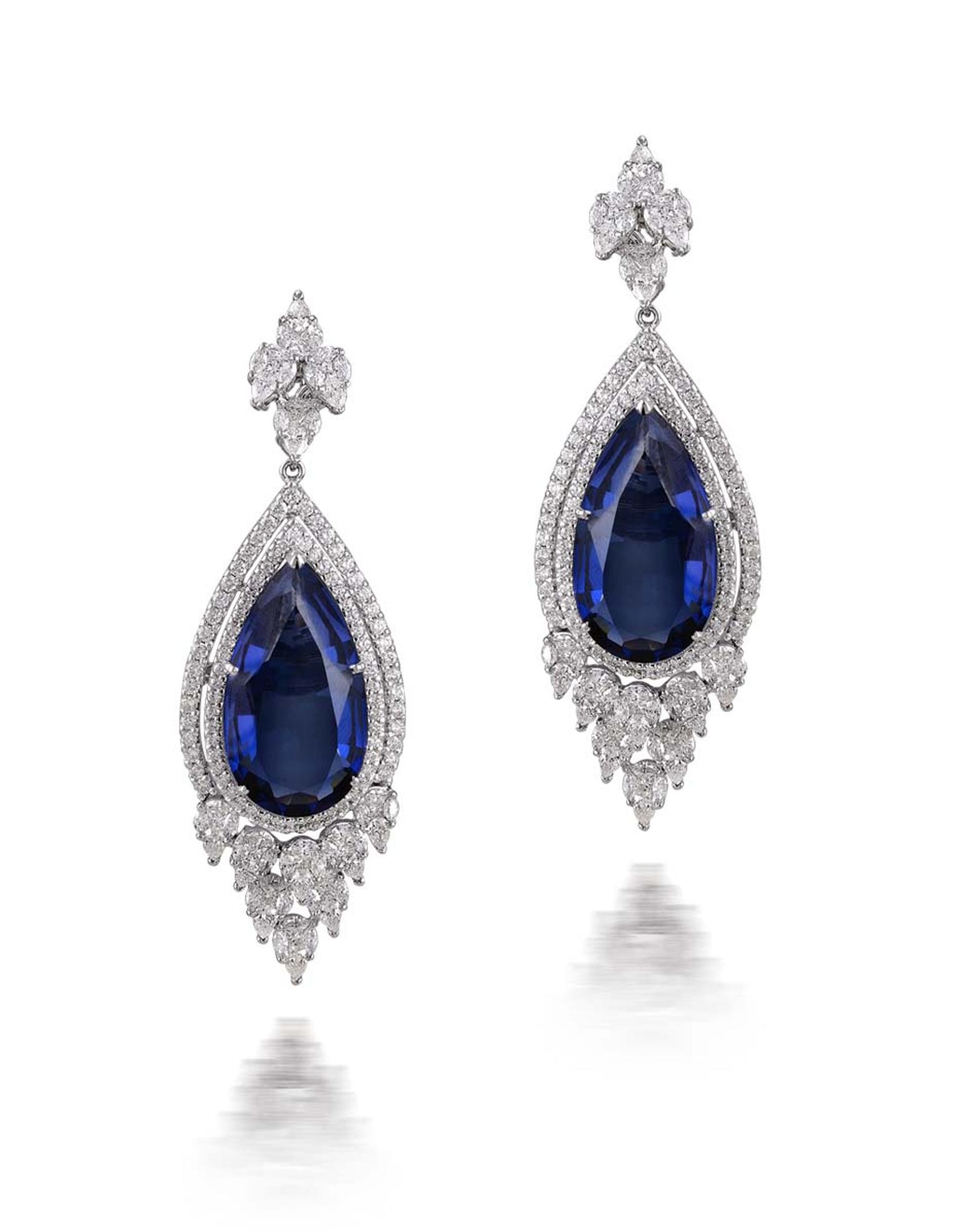 Varuna D Jani tanzanite drop earrings.