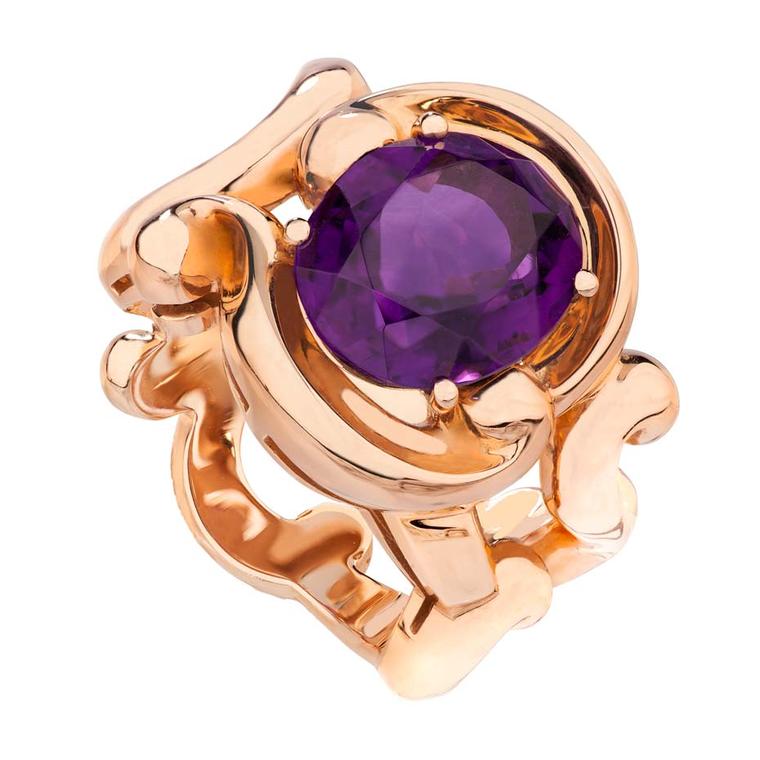 Fabergé Rococo amethyst rose gold ring (£3,110).