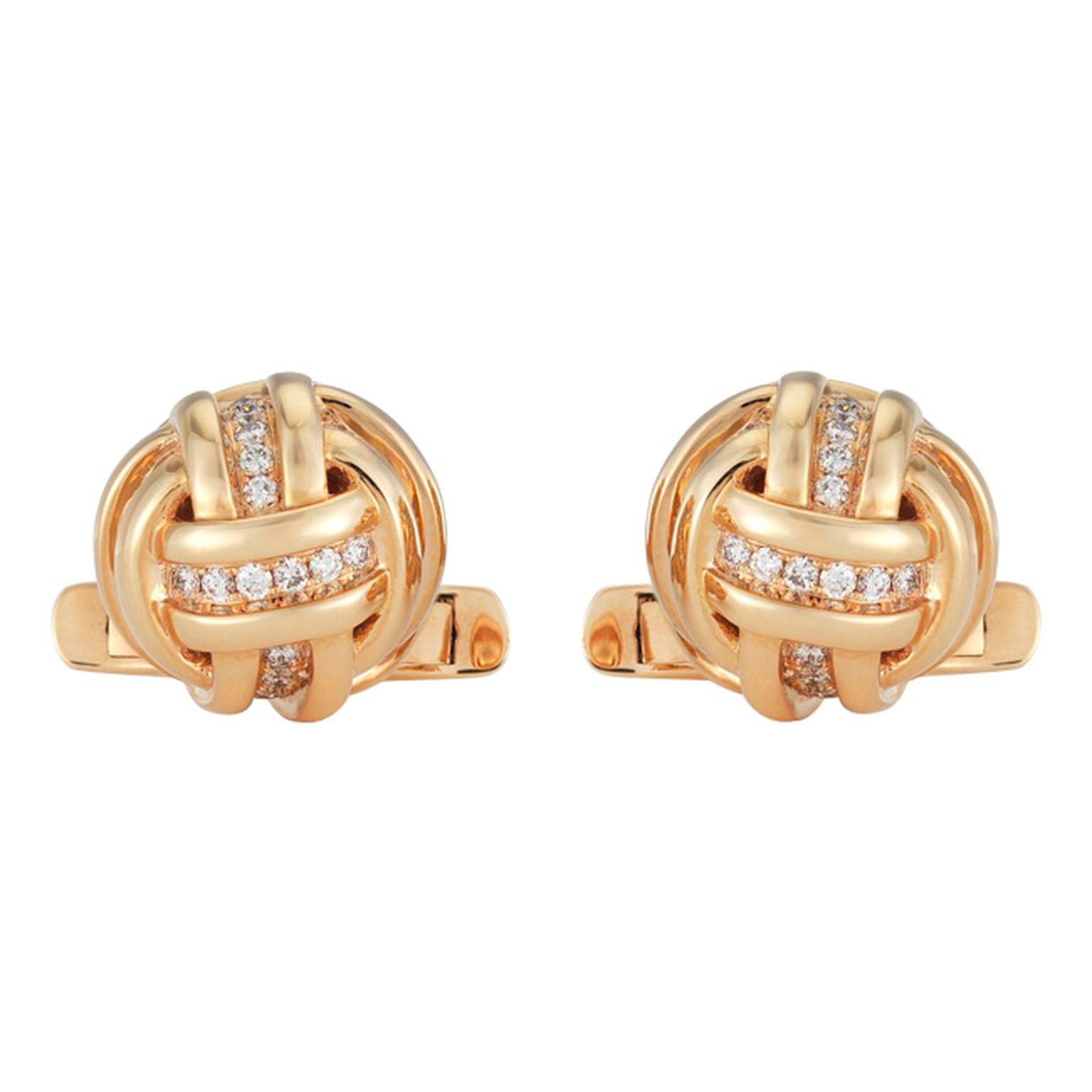 De Beers Knot diamond and rose gold cufflinks (£4,450).