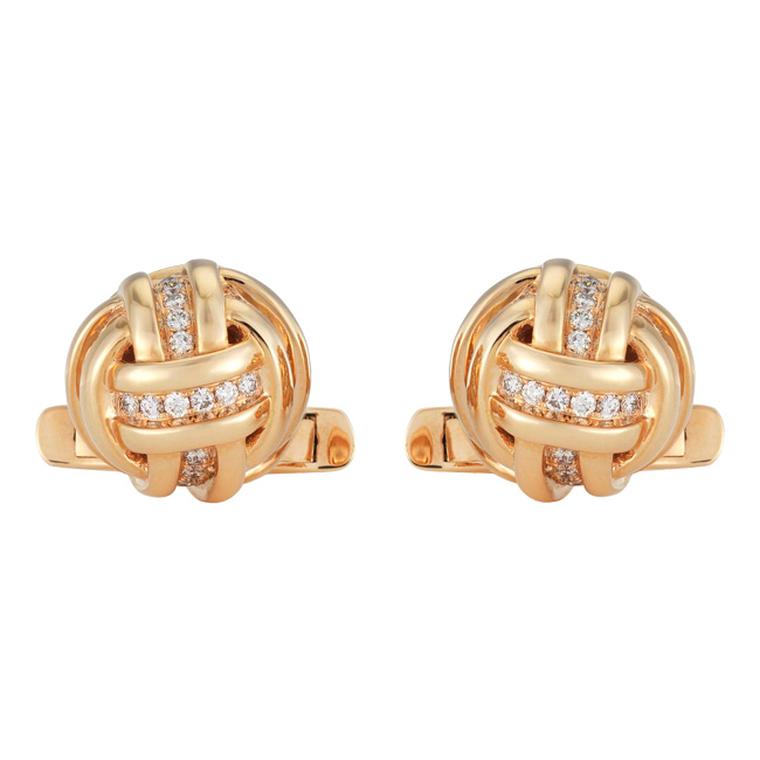 De Beers Knot diamond and rose gold cufflinks (£4,450).