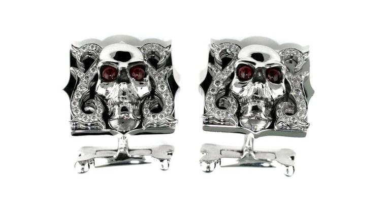 Stephen Webster Gothic skull cufflinks.