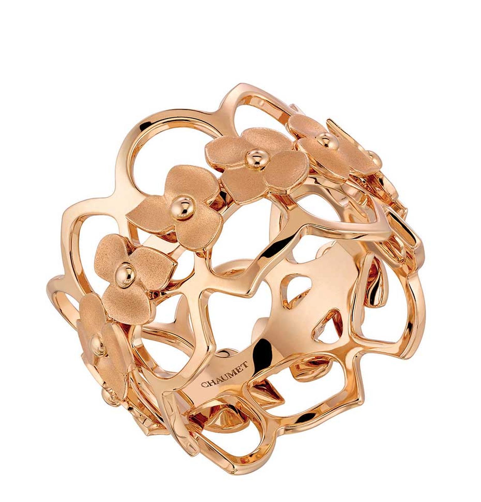 Chaumet Hortensia rose gold ring (£1,870).