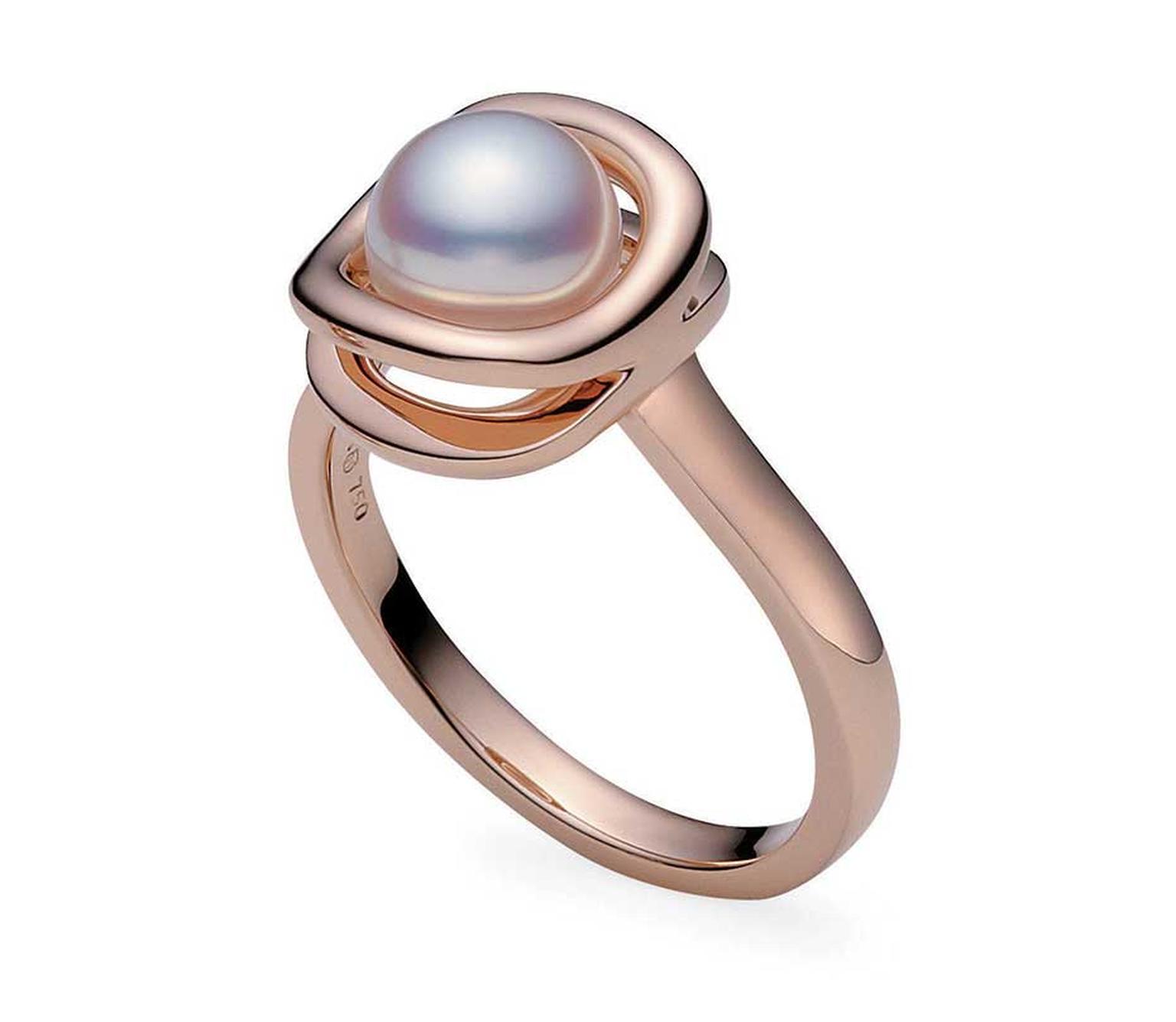 Mikimoto Sweets Akoya pearl and rose gold ring (£1,350).