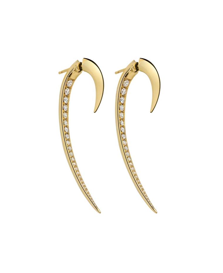 Shaun Leane Hook earrings in yellow gold with diamonds (£6,790).