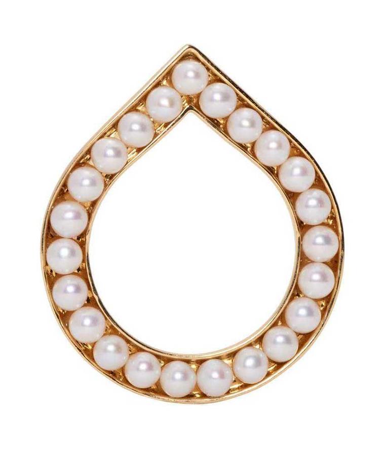 Melanie Georgacopoulos Drop ring featuring freshwater pearls set sideways into teardrop-shaped gold (£1,036).