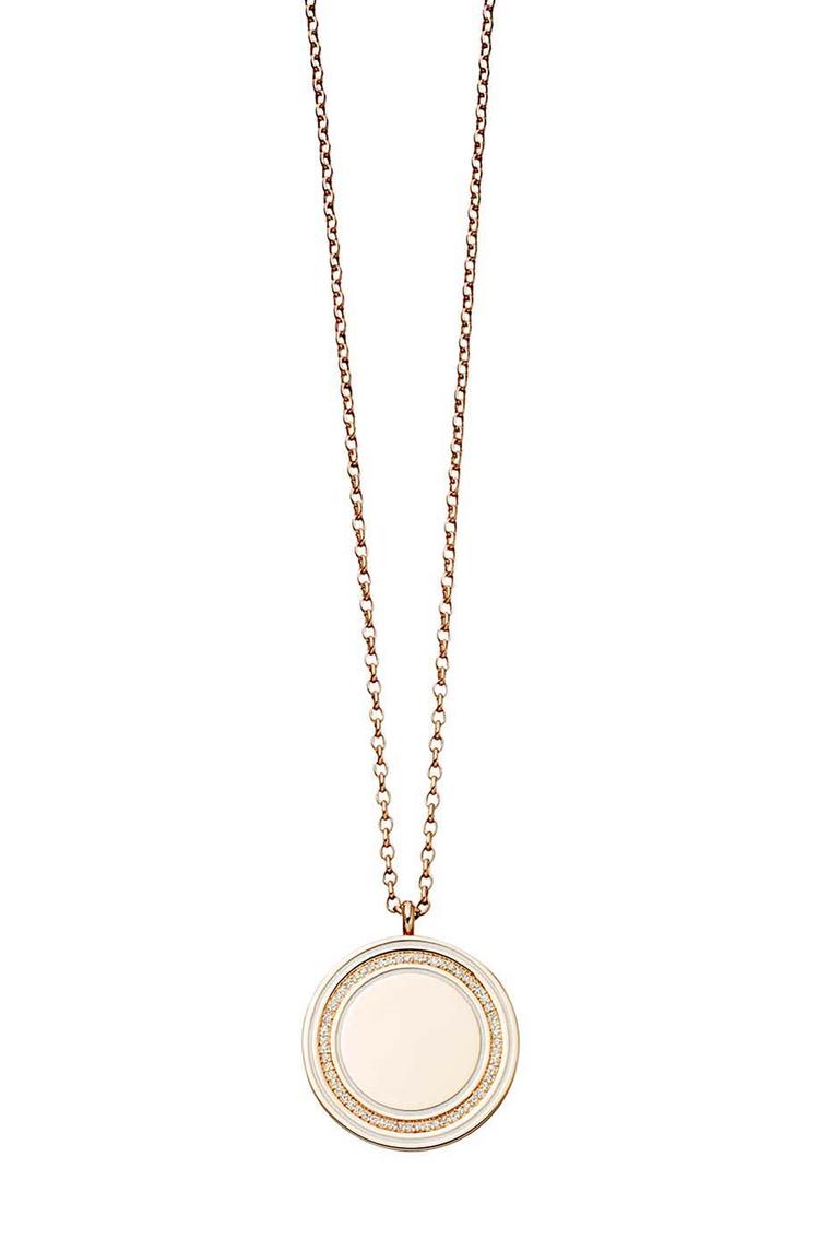 Astley Clarke Moonlight Cosmos locket in rose gold with diamond pavé.