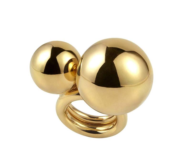 Elena Votsi Sun cocktail rings in gold (small: £2,915; large: £3,960; available at Dover Street Market, London).