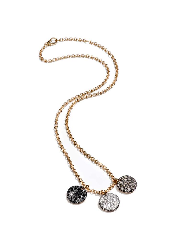 Pomellato Sabbia pendant with three rose gold discs set with