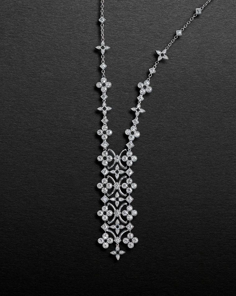 Louis Vuitton Dentelle One Row Earrings 18K White Gold and