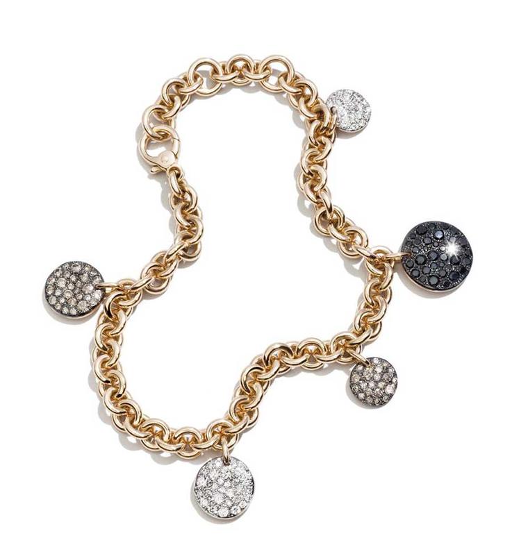 Pomellato Sabbia bracelet in rose gold with white, grey and black diamonds (£9,130).