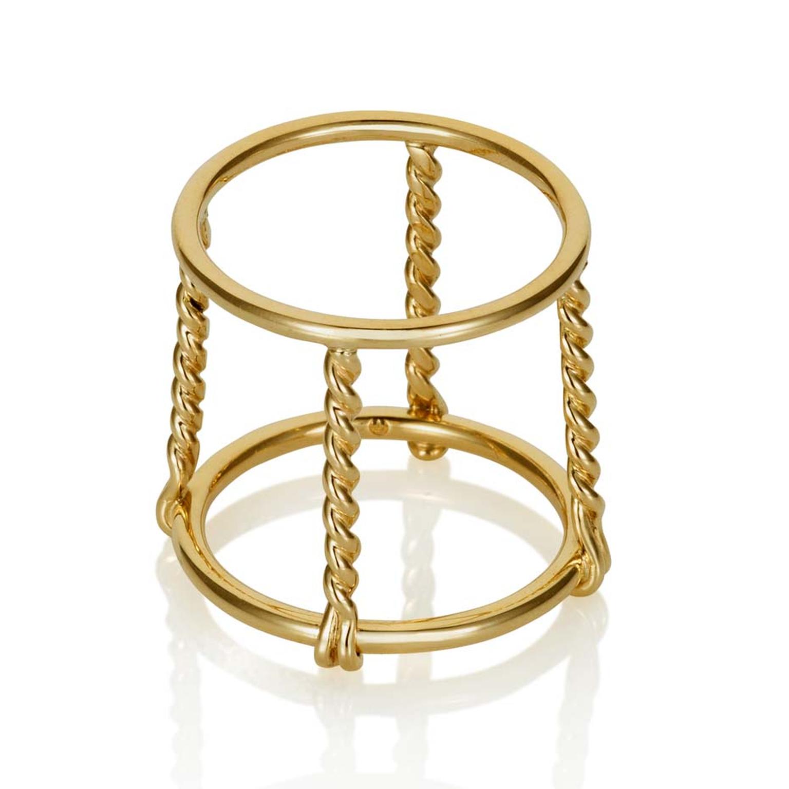 Coléoptère La Cage gold champagne ring. Available from Stone & Strand ($2,250).