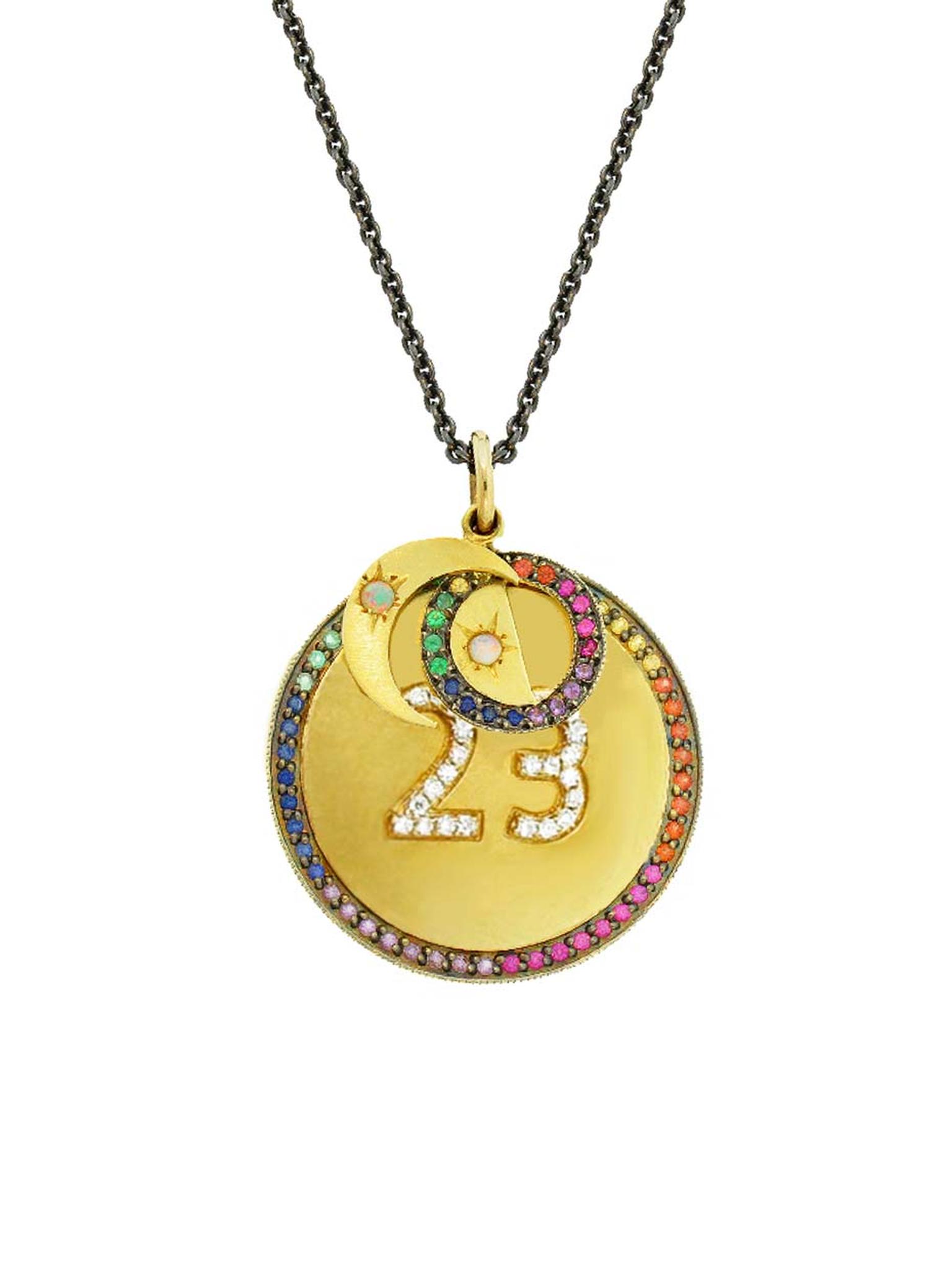 Andrea Fohrman Phases of the Moon necklace allows you to choose your own number, initials and the phase of the Moon under which you were born. Available from Ylang23.