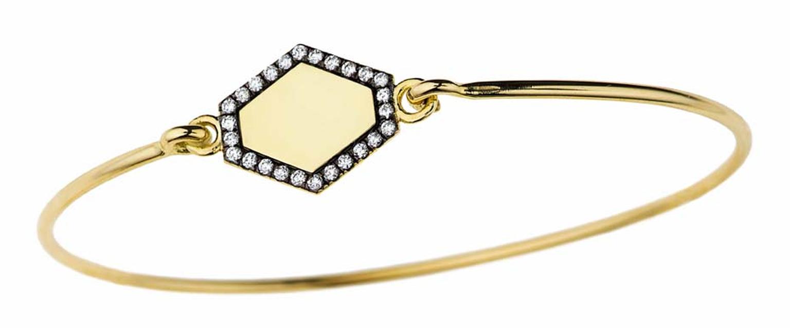 Jemma Wynne engravable bangle with pavé diamonds. Available from Single Stone ($2,850).