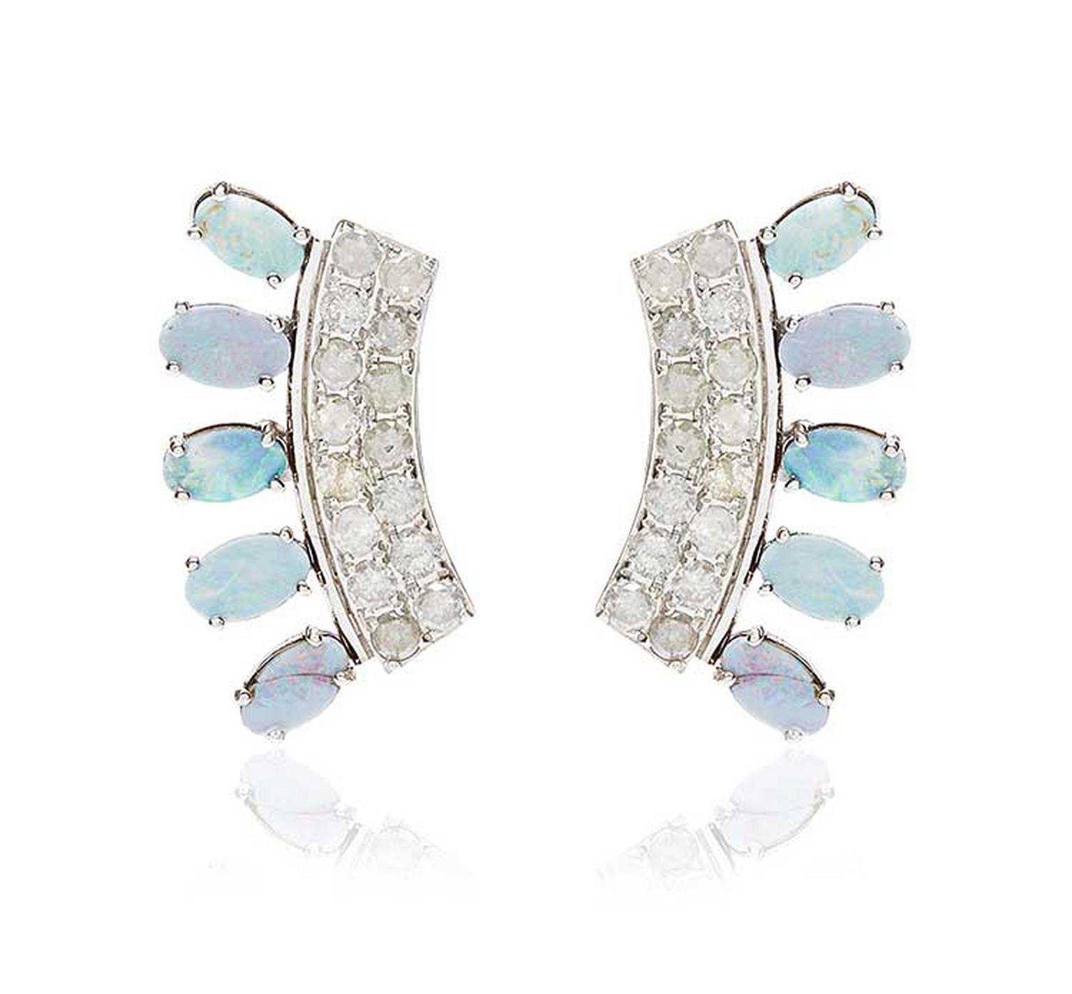 Shawn Ames opal and diamond ear cuffs ($3,800).