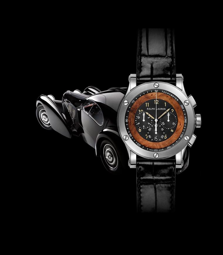 Ralph Lauren 45 mm Automotive Chronograph, inspired by Ralph Lauren's 1938 Bugatti Coupé