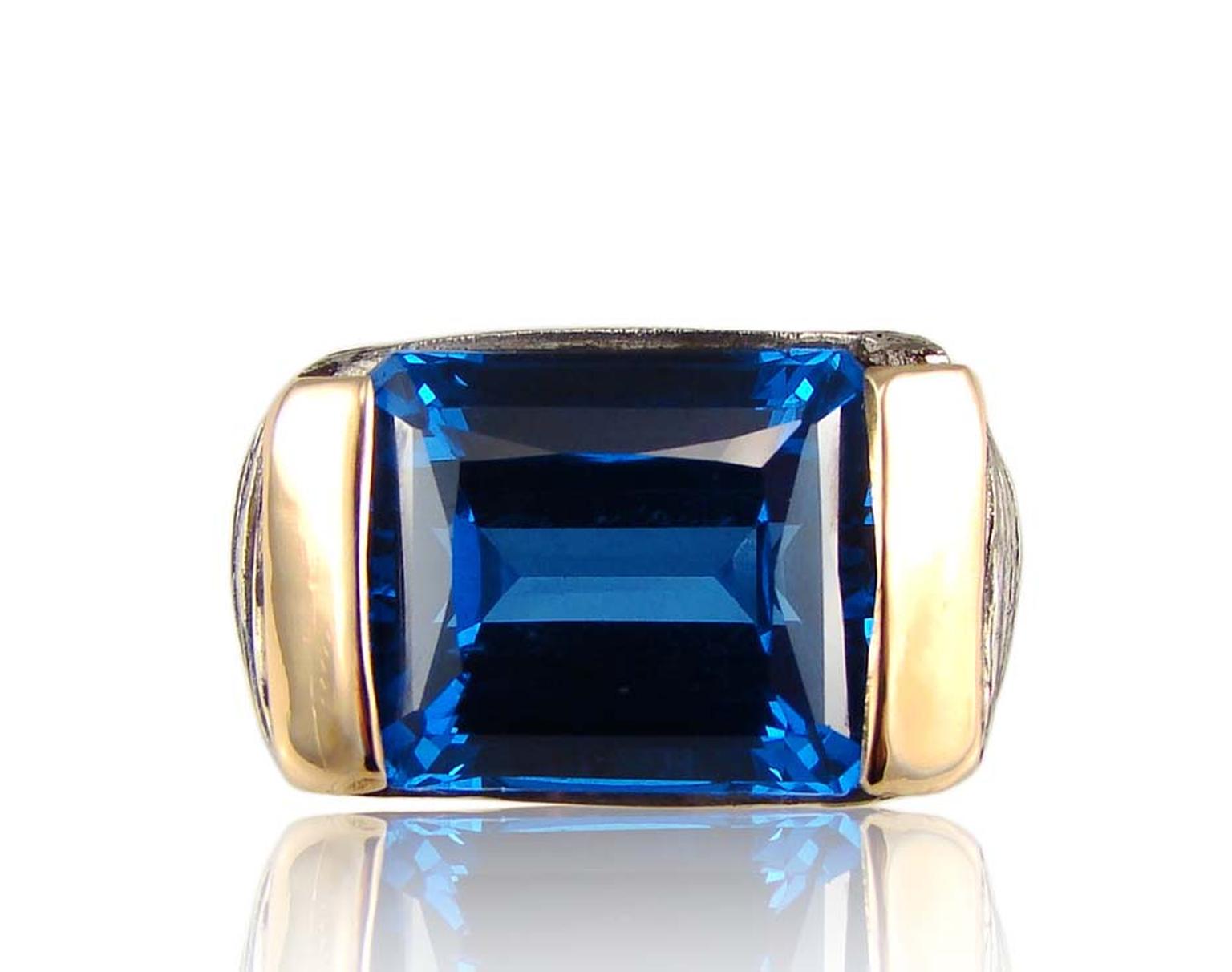 Corrado Giuspino blue topaz cocktail ring.