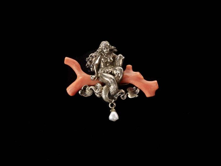Karl Rothmüller Mermaid brooch. On display at the Driehaus Museum Maker & Muse exhibition.