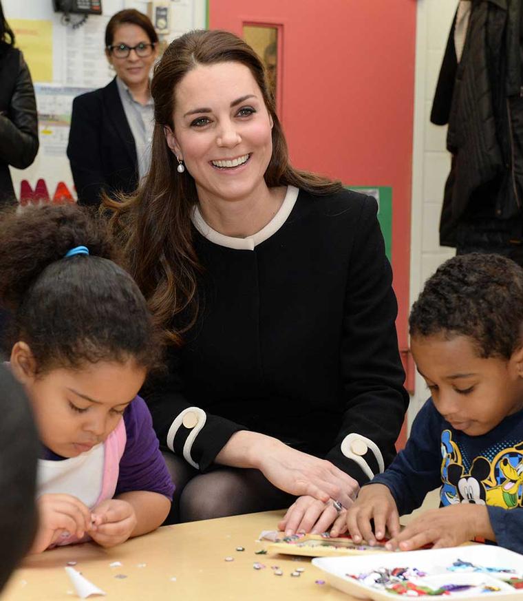 Kate Middleton wore a pair of familiar Annoushka pearl earrings during a visit to Northside Center for Child Development in Harlem, New York.