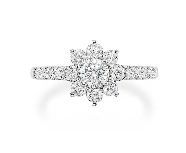 Harry Winston Sunflower diamond engagement ring.