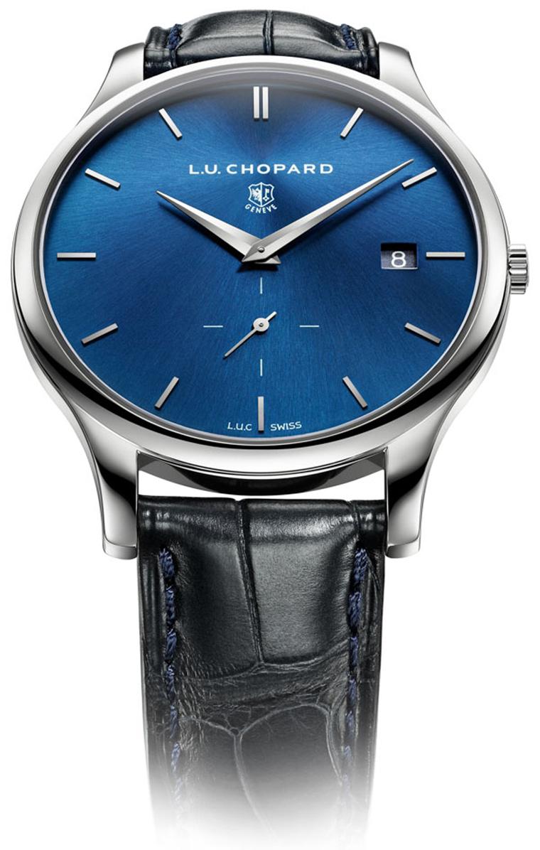 The Chopard L.U.C XPS watch is an elegant, ultra-thin model with a case thickness of just 7.13mm. The L.U.C XPS comes in a 39.50mm platinum case and captivates the eye with its refined blue sunburst dial.