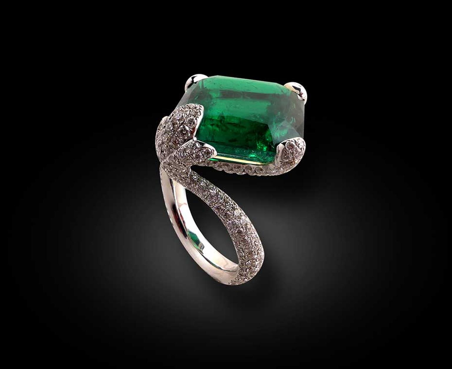 Star Diamond emerald ring, set with a rare 17.49ct Old Mine