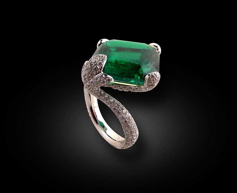 Star Diamond emerald ring, set with a rare 17.49ct Old Mine Colombian emerald and diamonds.