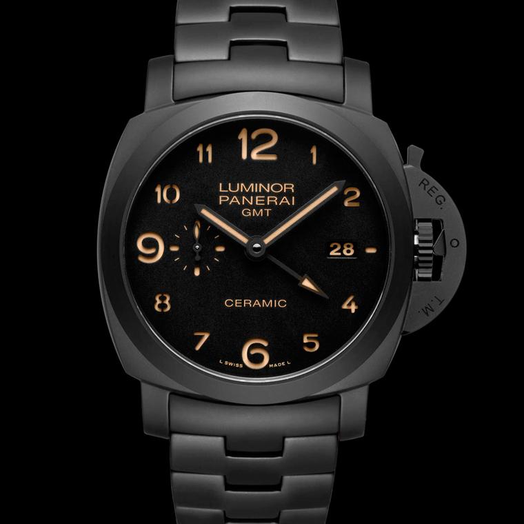 Panerai has forged a solid identity with its oversized watches inspired by the company’s original mission of providing underwater timing devices with unparalleled luminescence for Italy’s navy. This Panerai Tuttonero Luminor watch is water resistant to 10