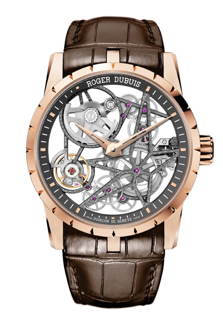 Roger Dubuis Excalibur Automatic Skeleton is a showcase for the brand's prestigious finishes. Housed in a 42mm rose gold case, all faces of the 167 parts which make up the new calibre have been individually finished.