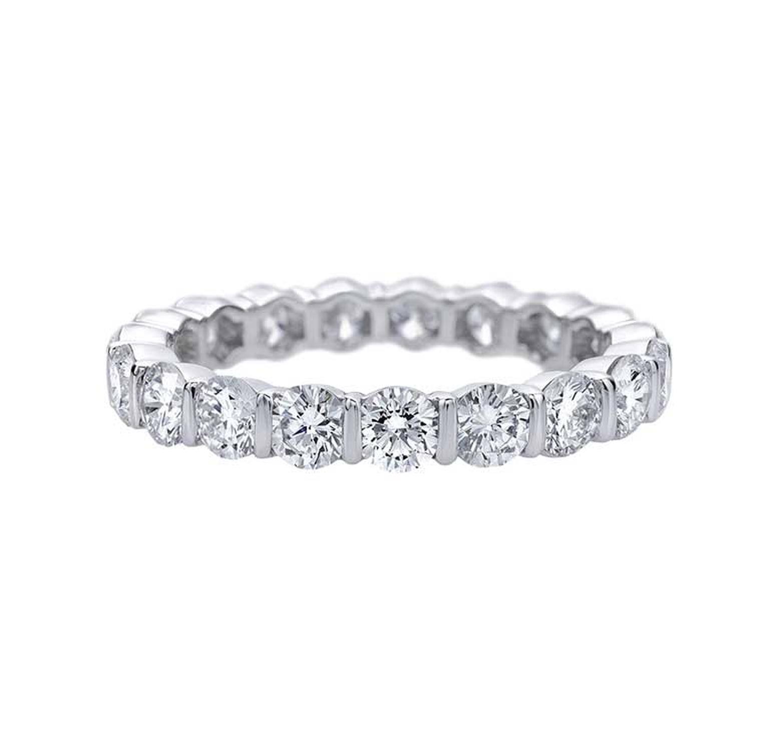 Harry Winston Bar-Set diamond eternity ring in platinum, set with 19 round brilliant diamonds weighing 2.02ct.