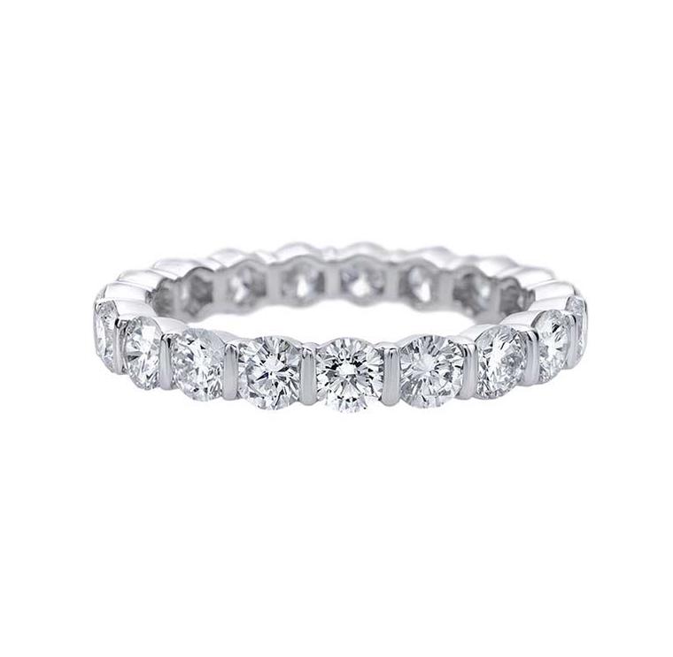 Harry Winston Bar-Set diamond eternity ring in platinum, set with 19 round brilliant diamonds weighing 2.02ct.