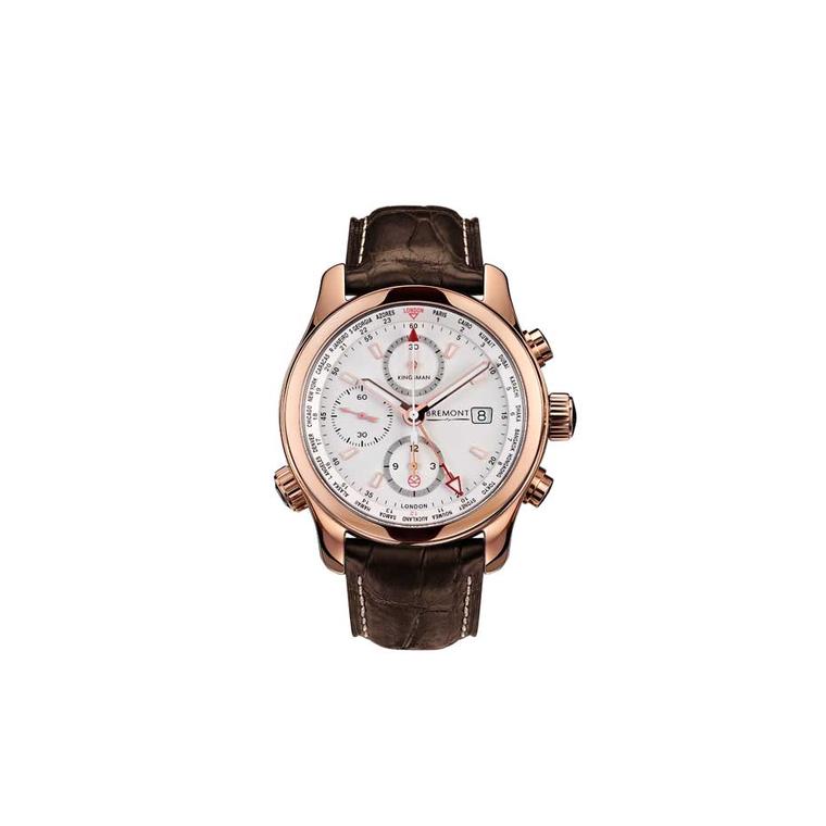 Bremont Kingsman Special Edition chronograph World Timer in rose gold.