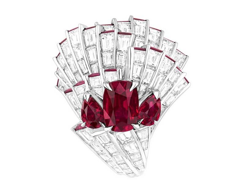 Dior Corolle Soir ruby ring from the Archi Dior high jewellery collection.