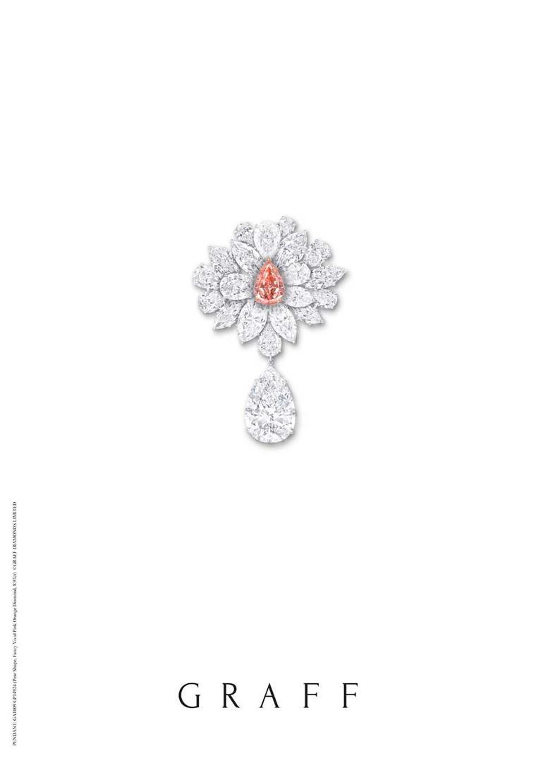 Graff Fancy Vivid pink diamond flower brooch.