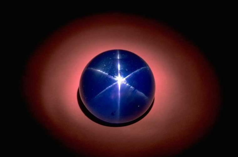 The Star of Asia, a 330ct blue cabochon-cut star sapphire, is one of the finest star sapphires in the world. (Image: Chip Clark)