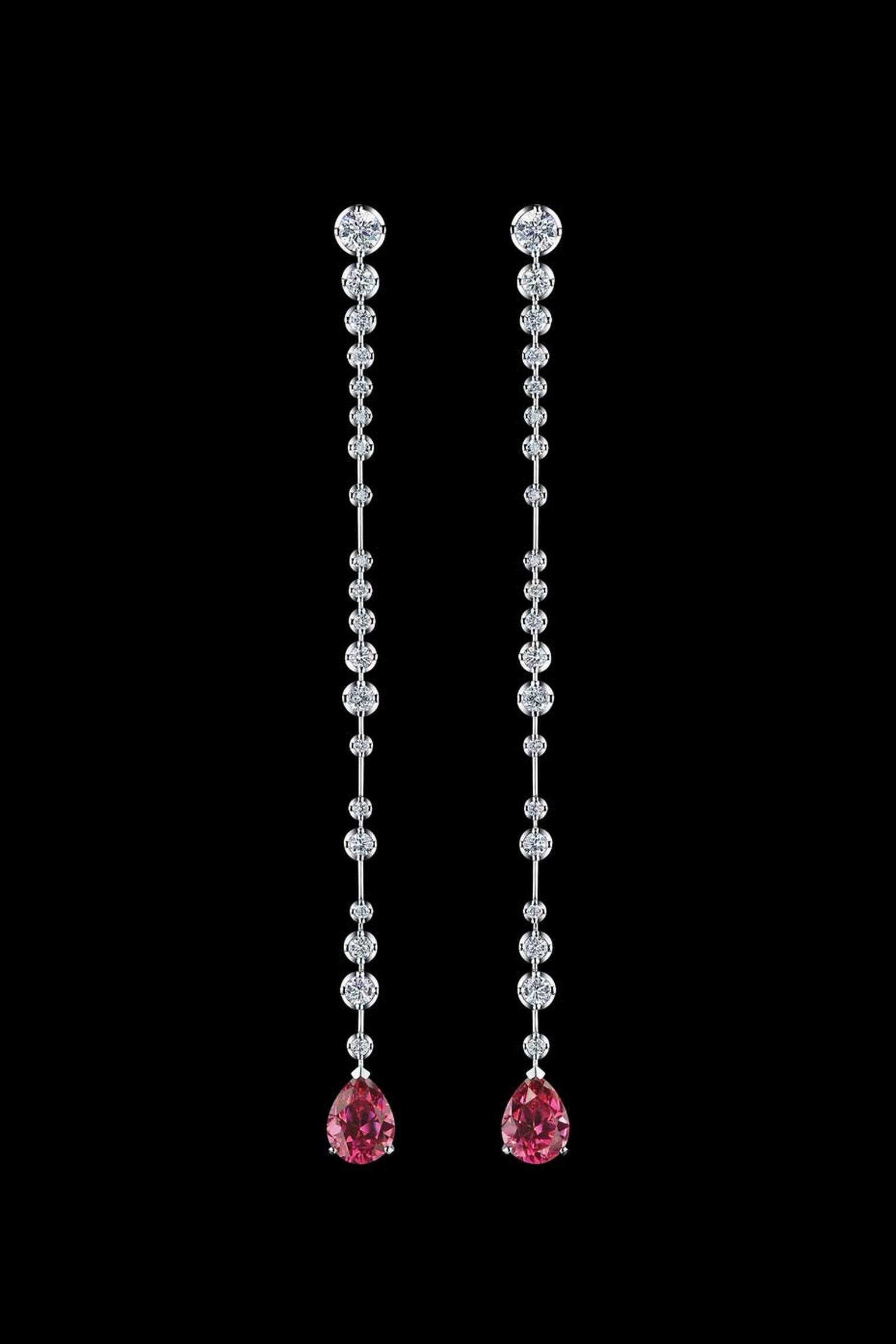 Alexander Arne spinel and diamond earrings in white gold, from the Bubbles collection.