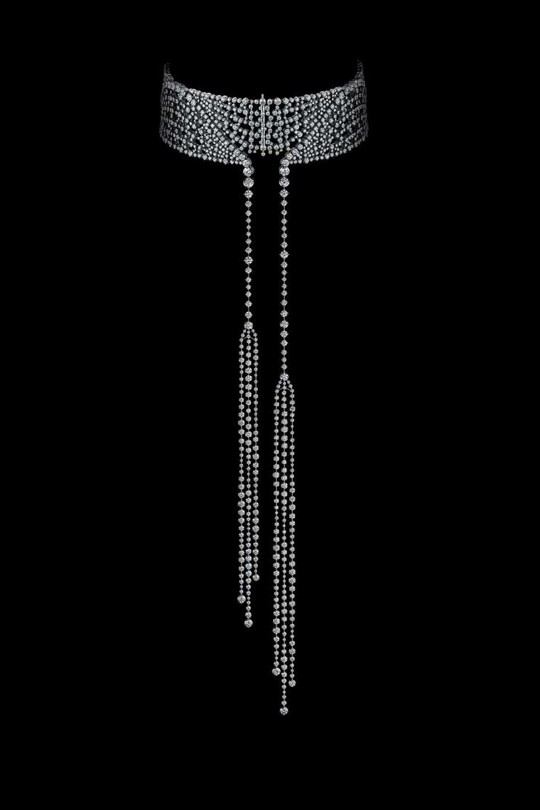 White gold necklace with 1,728 diamonds from Alexander Arne jewellery.
