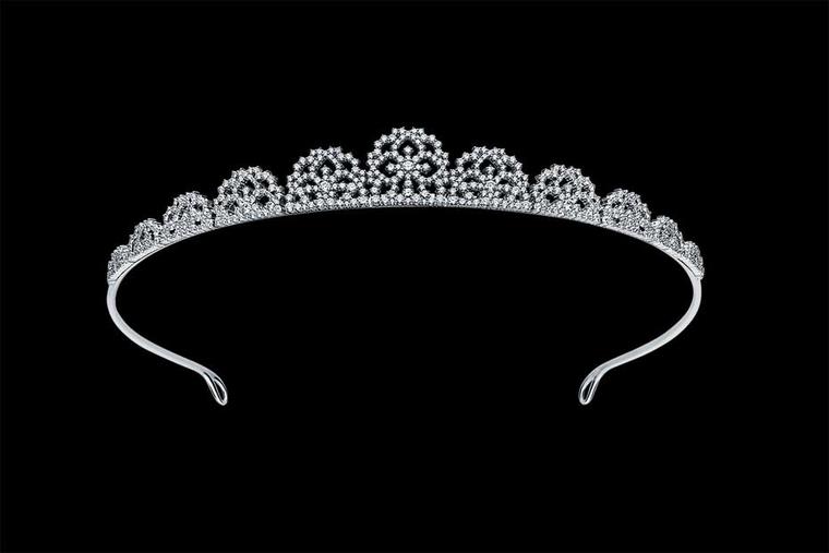 Alexander Arne diamond tiara in white gold, from the new SnowChic collection.