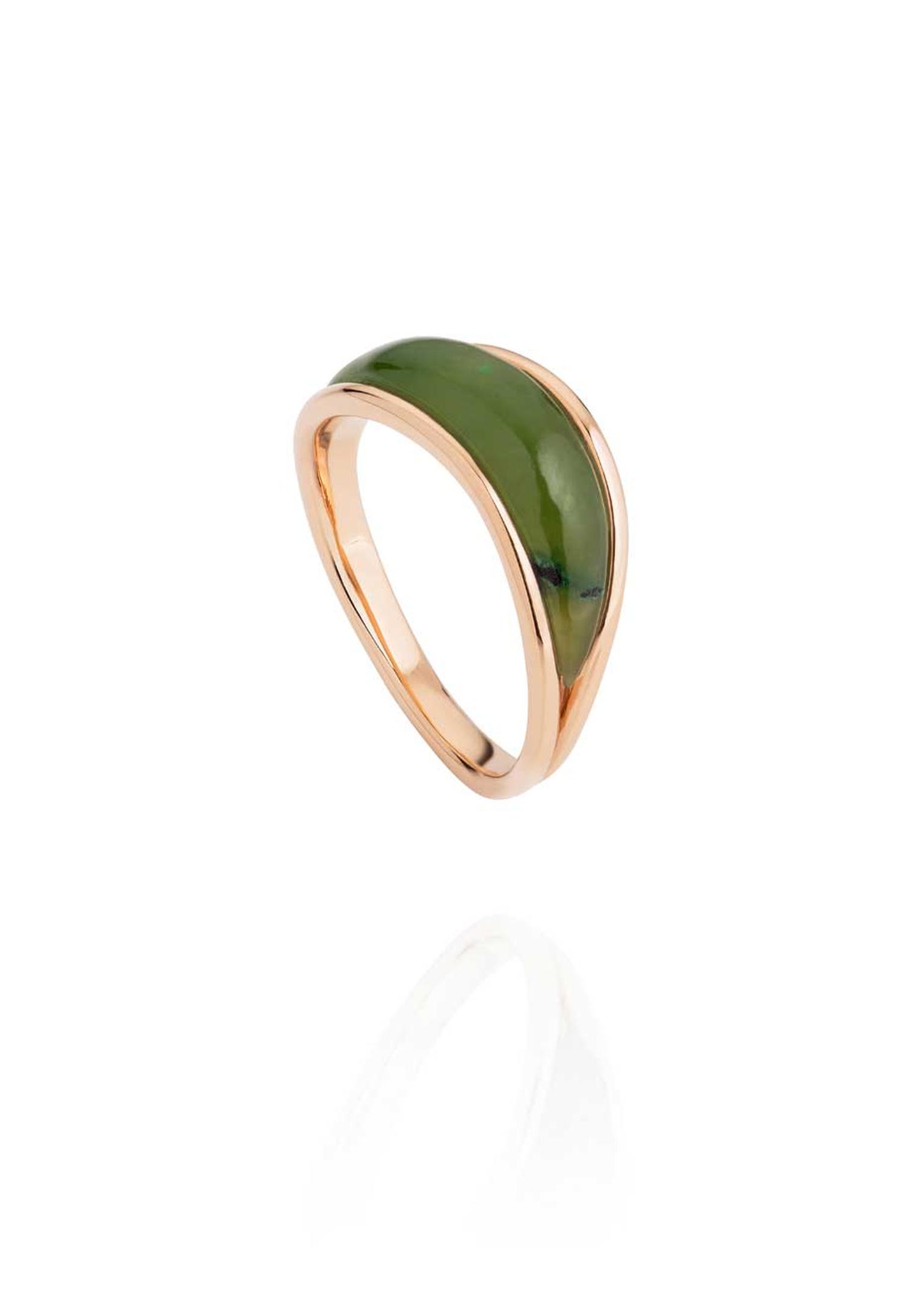 Fernando Jorge Stream jade ring in rose gold